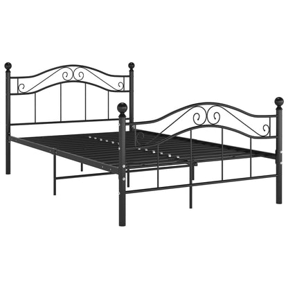 Bed Frame without Mattress Black Metal 120x200 cm