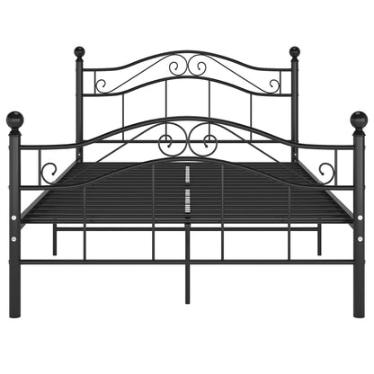 Bed Frame without Mattress Black Metal 120x200 cm