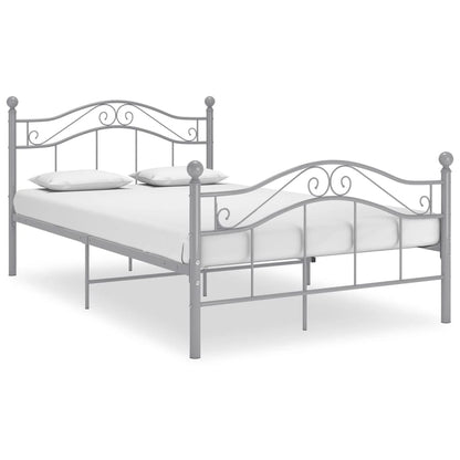 Bed Frame without Mattress Grey Metal 120x200 cm
