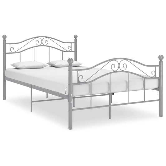 Bed Frame without Mattress Grey Metal 120x200 cm