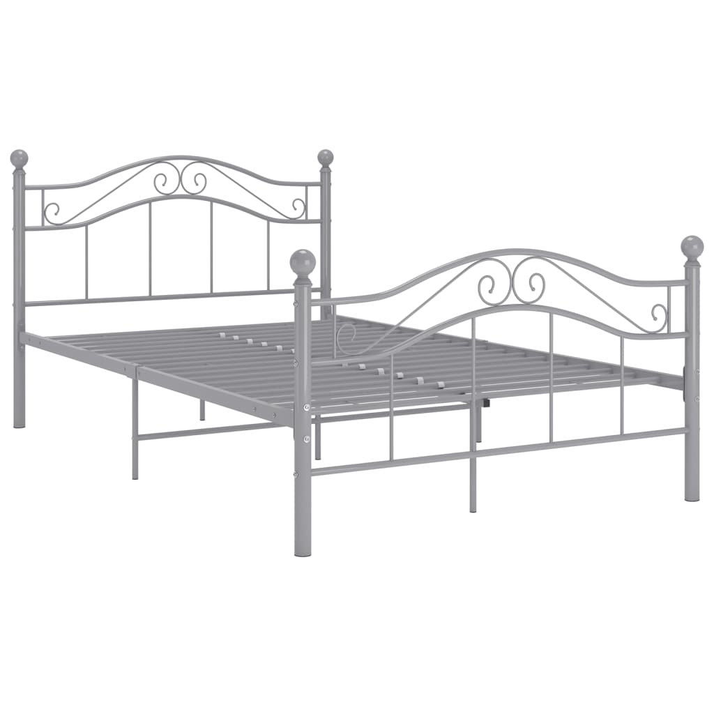 Bed Frame without Mattress Grey Metal 120x200 cm