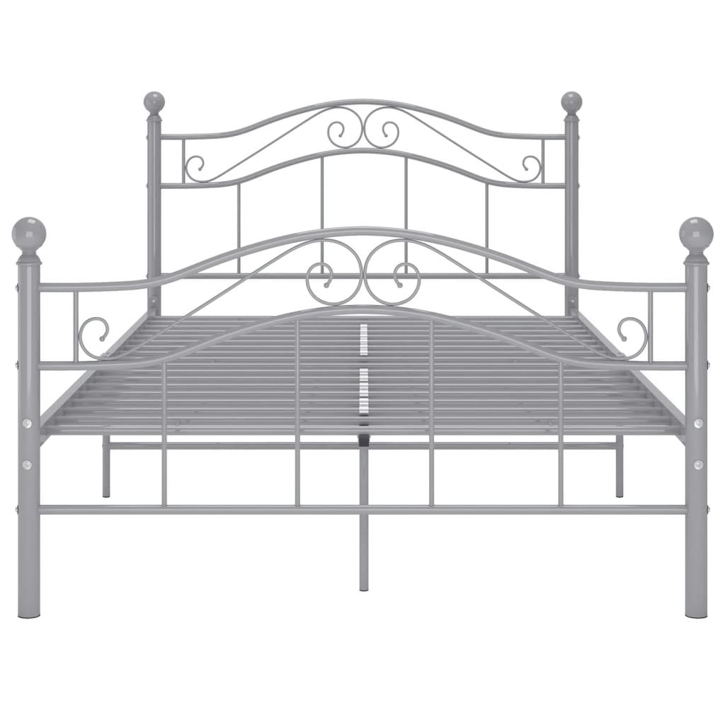 Bed Frame without Mattress Grey Metal 120x200 cm