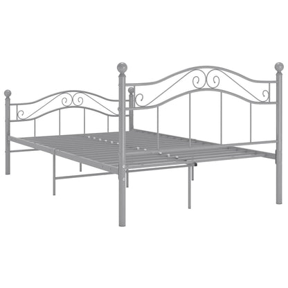 Bed Frame without Mattress Grey Metal 120x200 cm