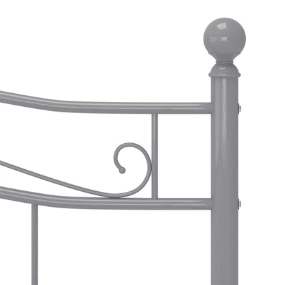 Bed Frame without Mattress Grey Metal 160x200 cm