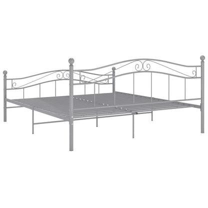 Bed Frame without Mattress Grey Metal 200x200 cm