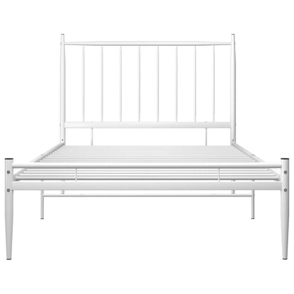 Bed Frame without Mattress White Metal 90x200 cm