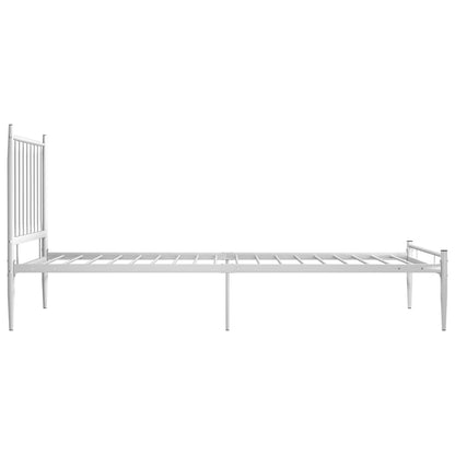 Bed Frame without Mattress White Metal 90x200 cm