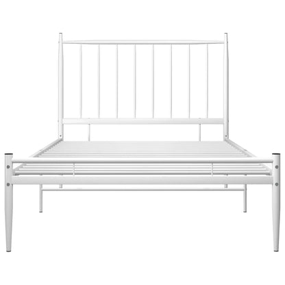 Bed Frame without Mattress White Metal 100x200 cm