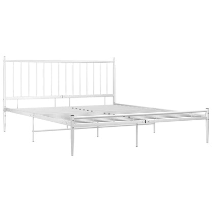 Bed Frame without Mattress White Metal 180x200 cm Super King