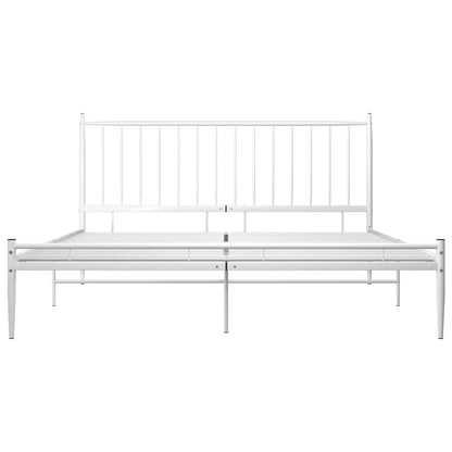 Bed Frame without Mattress White Metal 180x200 cm Super King