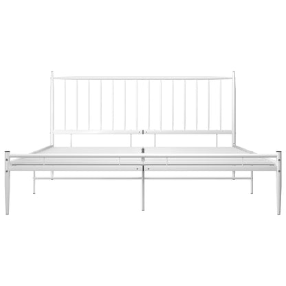 Bed Frame without Mattress White Metal 200x200 cm