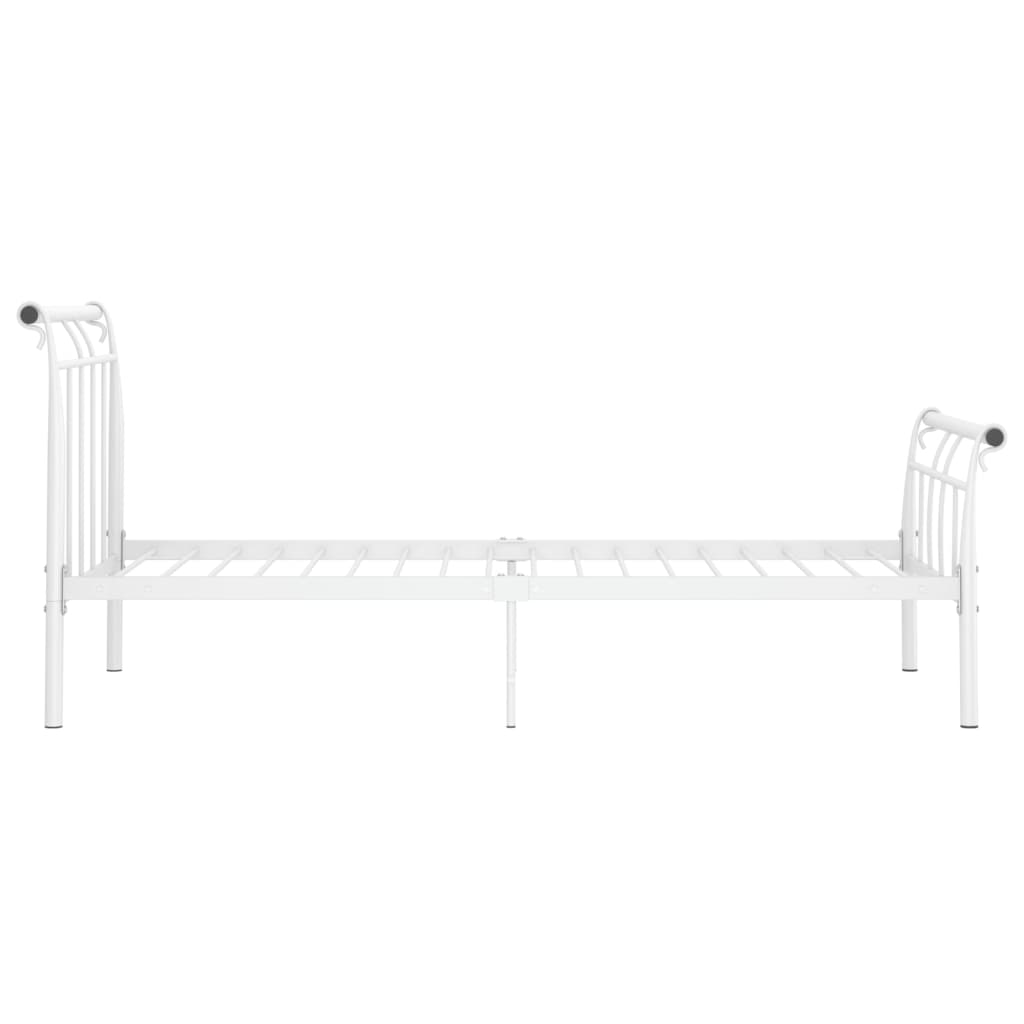 Bed Frame without Mattress White Metal 90x200 cm