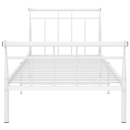 Bed Frame without Mattress White Metal 90x200 cm
