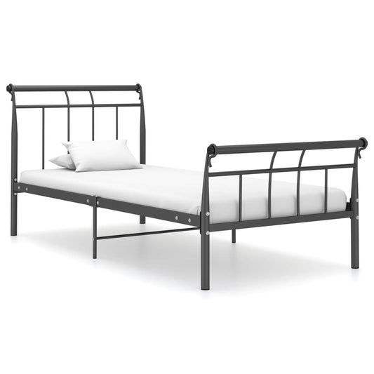 Bed Frame without Mattress Black Metal 100x200 cm