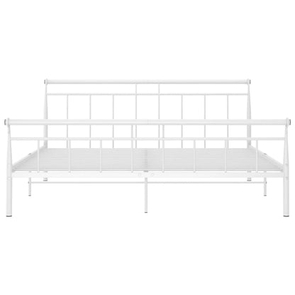 Bed Frame without Mattress White Metal 160x200 cm