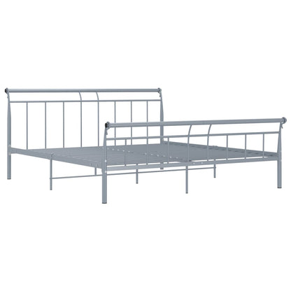 Bed Frame without Mattress Grey Metal 180x200 cm Super King