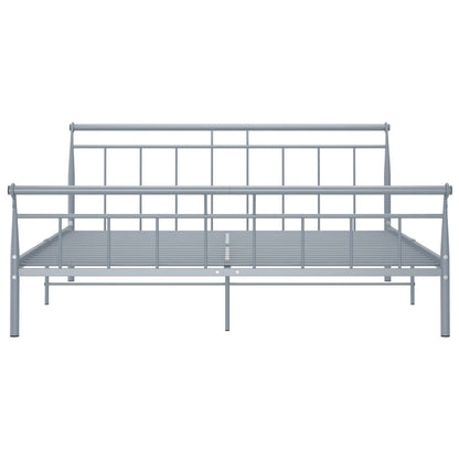 Bed Frame without Mattress Grey Metal 180x200 cm Super King