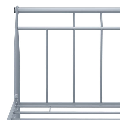 Bed Frame without Mattress Grey Metal 180x200 cm Super King