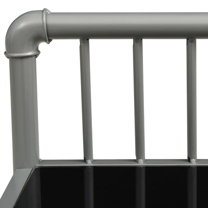 Bedside Cabinets 2 pcs Grey and Black Metal and Glass