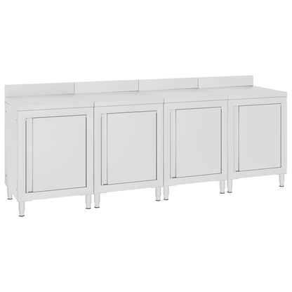 Commercial Work Table Cabinet 240x60x96 cm Stainless Steel
