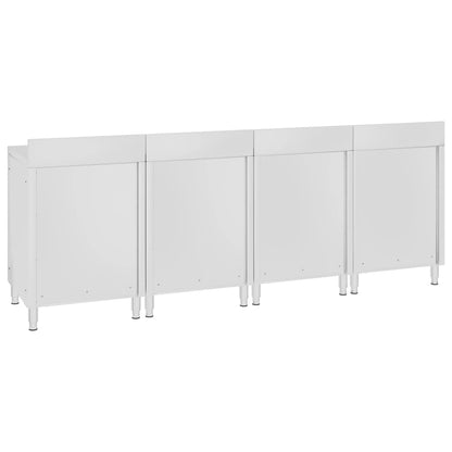 Commercial Work Table Cabinet 240x60x96 cm Stainless Steel