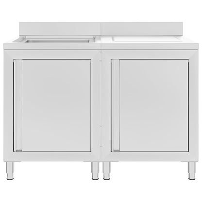 Commercial Kitchen Sink Cabinet Stainless Steel 120x60x96 cm