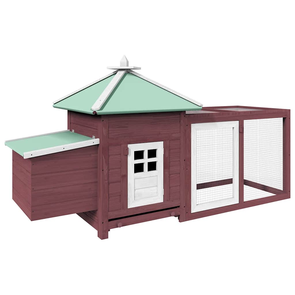 Chicken Coop with Nest Box Mocha 190x72x102 cm Solid Firwood