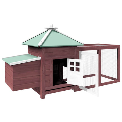 Chicken Coop with Nest Box Mocha 190x72x102 cm Solid Firwood