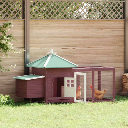 Chicken Coop with Nest Box Mocha 190x72x102 cm Solid Firwood