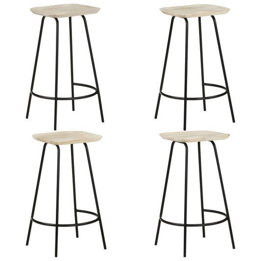 Bar Stools 4 pcs Solid Mango Wood