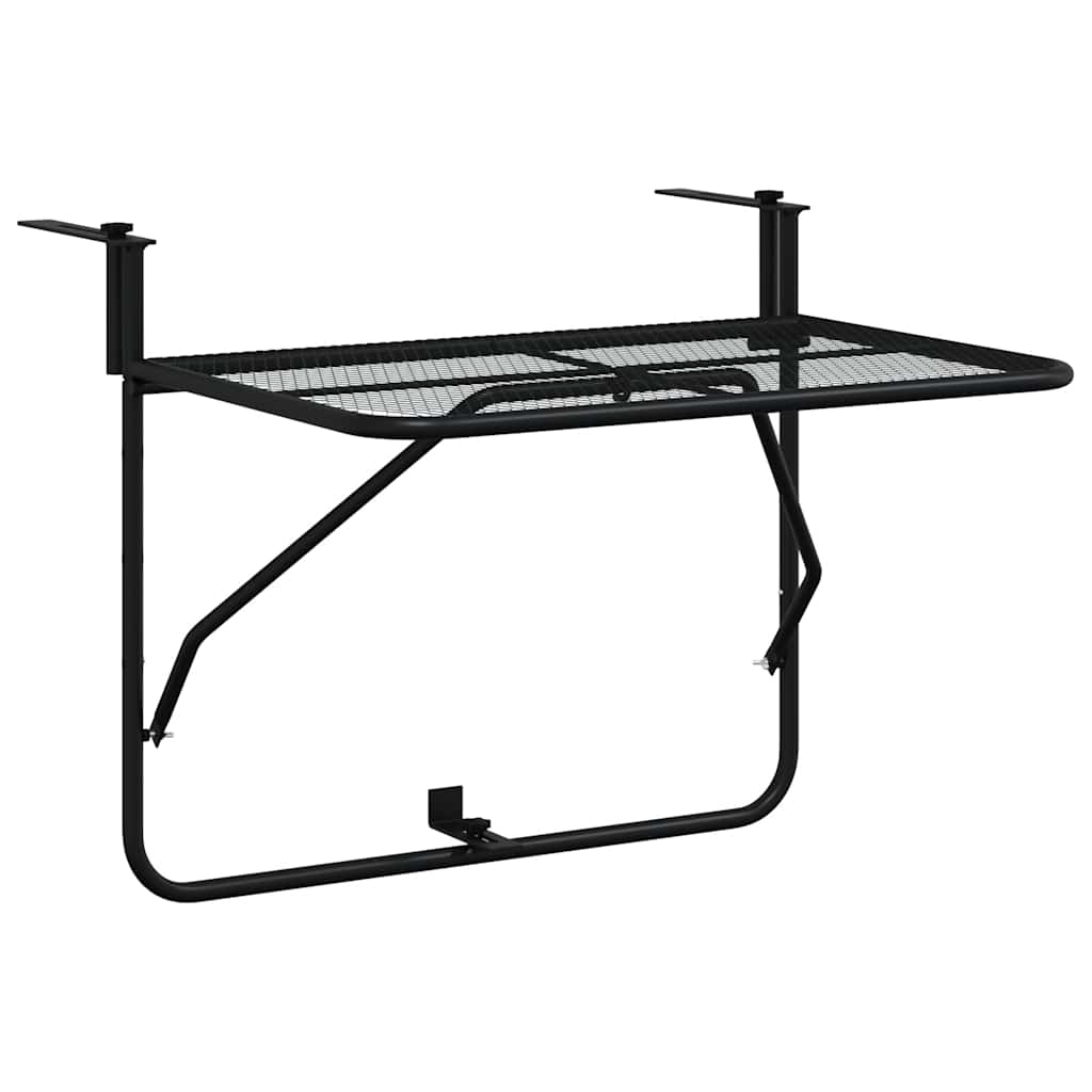 Balcony Table Black 60x40 cm Steel