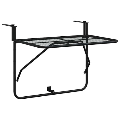 Balcony Table Black 60x40 cm Steel