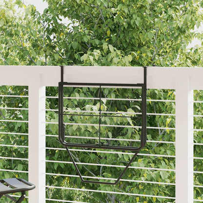 Balcony Table Black 60x40 cm Steel