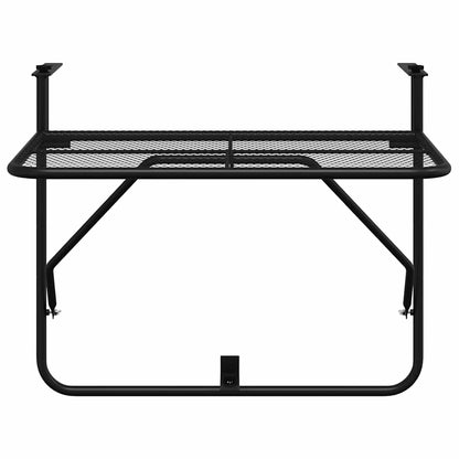 Balcony Table Black 60x40 cm Steel