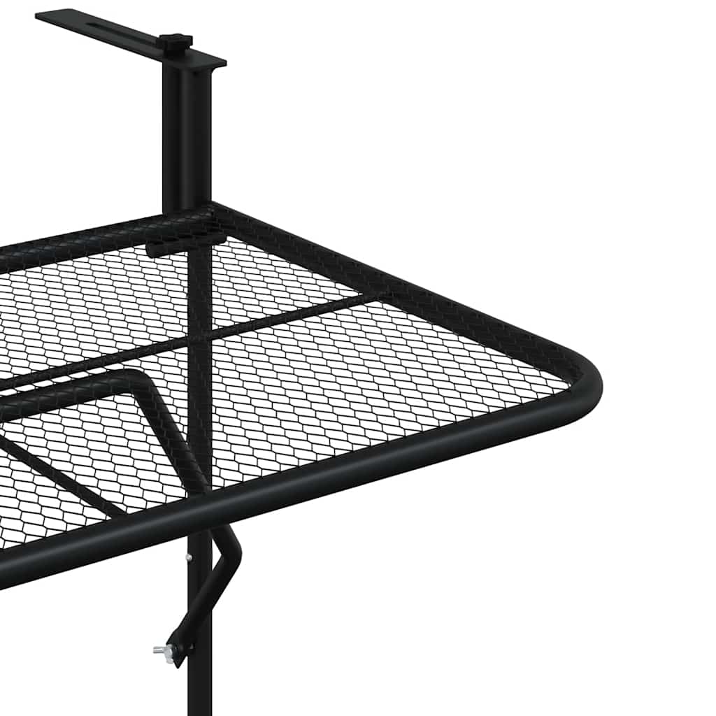 Balcony Table Black 60x40 cm Steel
