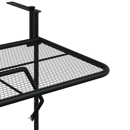 Balcony Table Black 60x40 cm Steel