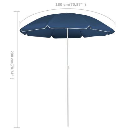 Garden Parasol  with Steel Pole Blue 180 cm