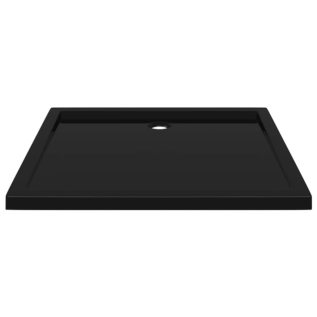 Rectangular ABS Shower Base Tray Black 80x90 cm