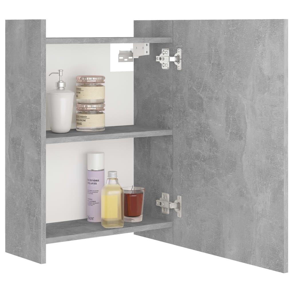 Bathroom Mirror Cabinet Concrete Grey 62.5x20.5x64 cm Engineered Wood
