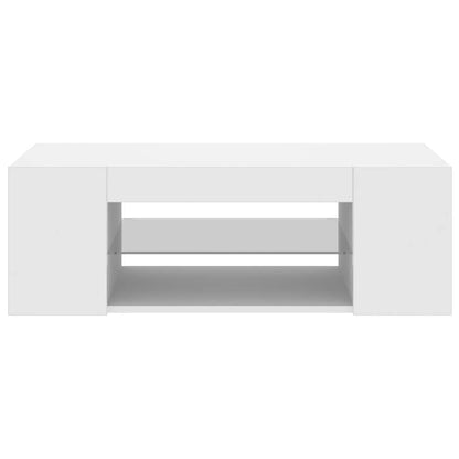 TV Cabinet with LED Lights White 90x39x30 cm