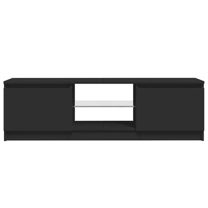 TV Cabinet with LED Lights Black 120x30x36 cm