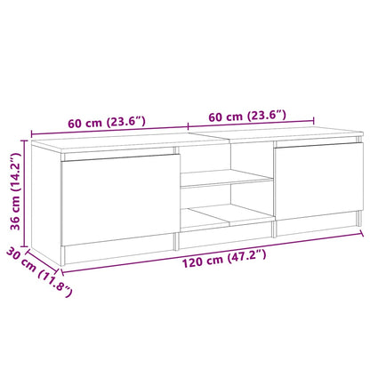 TV Cabinet with LED Lights Sonoma Oak 120x30x36 cm