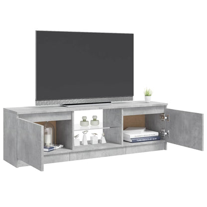 TV Cabinet with LED Lights Concrete Grey 120x30x36 cm