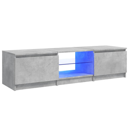 TV Cabinet with LED Lights Concrete Grey 140x40x36 cm