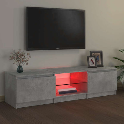 TV Cabinet with LED Lights Concrete Grey 140x40x36 cm