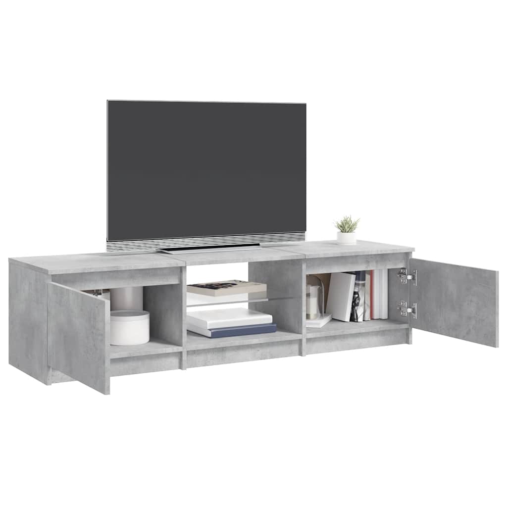 TV Cabinet with LED Lights Concrete Grey 140x40x36 cm