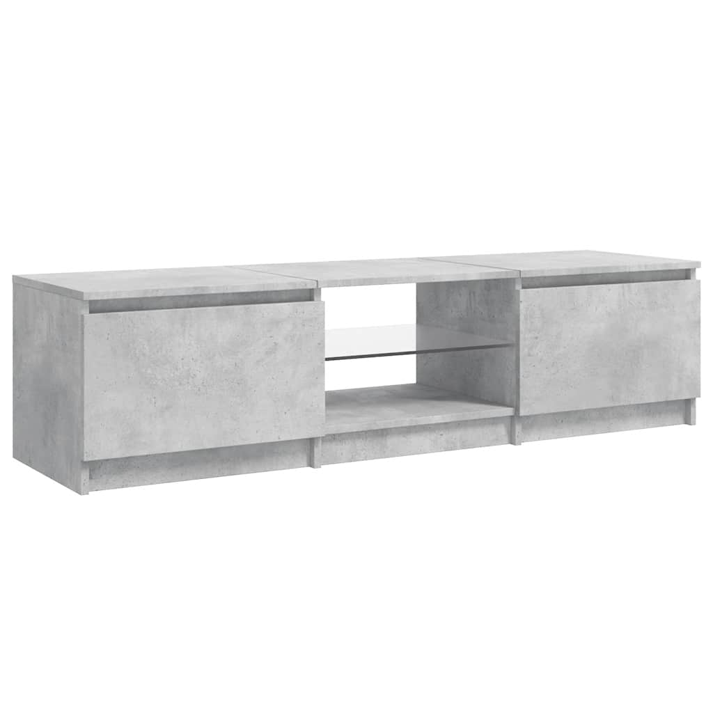 TV Cabinet with LED Lights Concrete Grey 140x40x36 cm