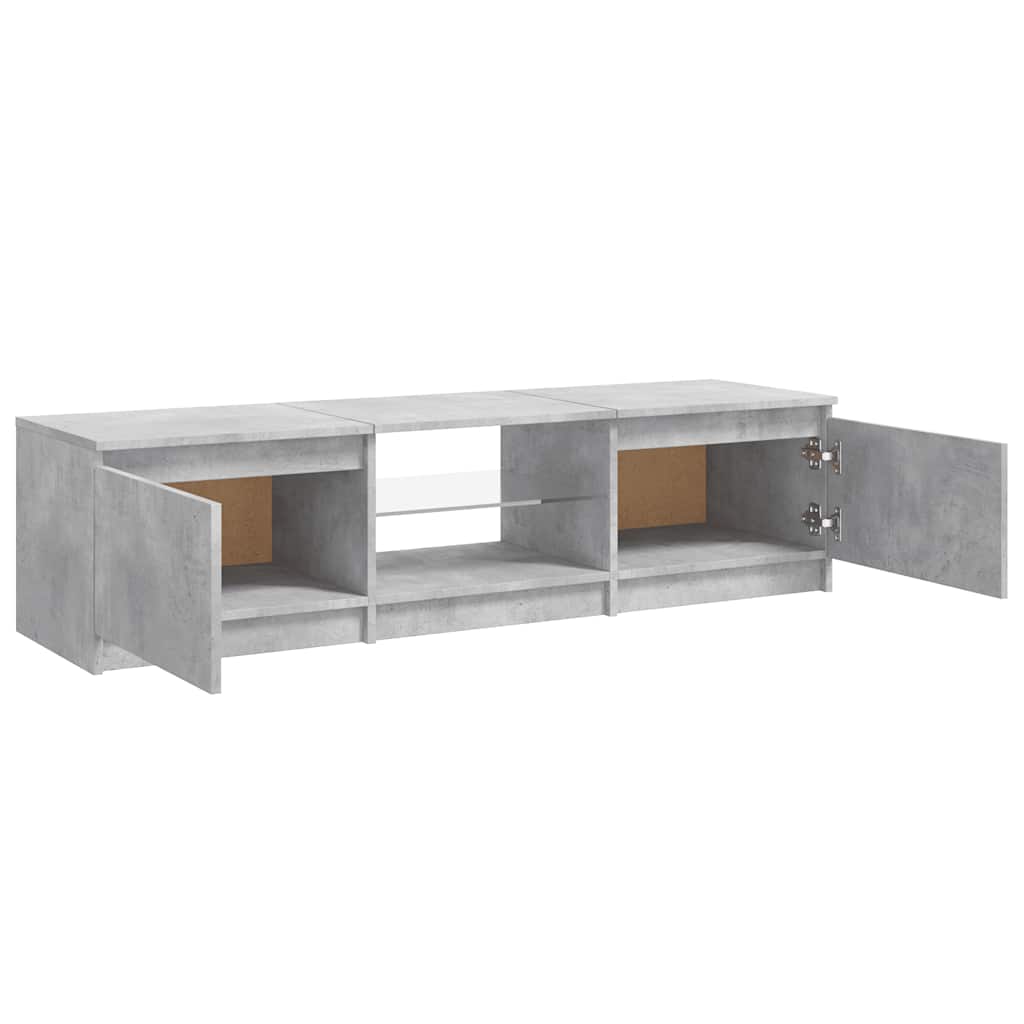 TV Cabinet with LED Lights Concrete Grey 140x40x36 cm