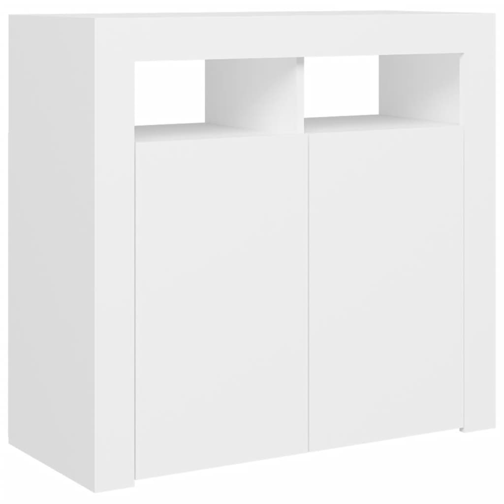Sideboard with LED Lights White 80x35x75 cm