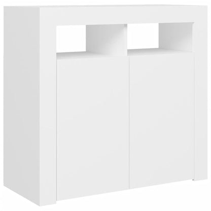 Sideboard with LED Lights White 80x35x75 cm